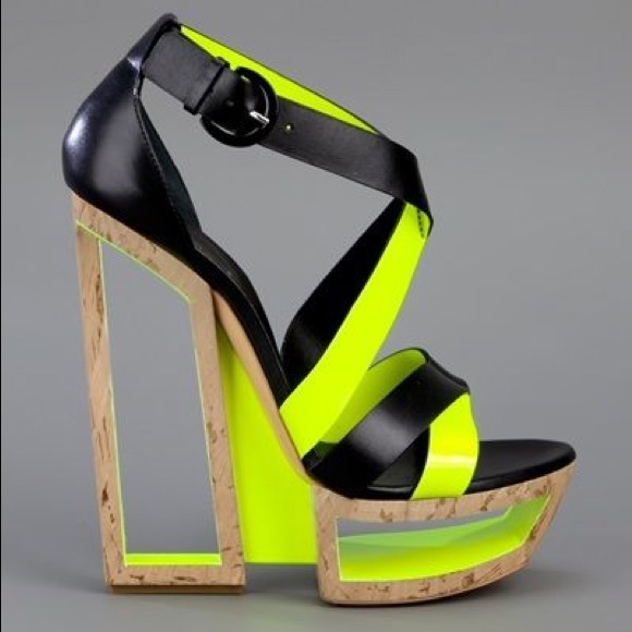 Casadei Shoes - AUTHENTIC Casadei Cut-Out Cork Platform Wedge